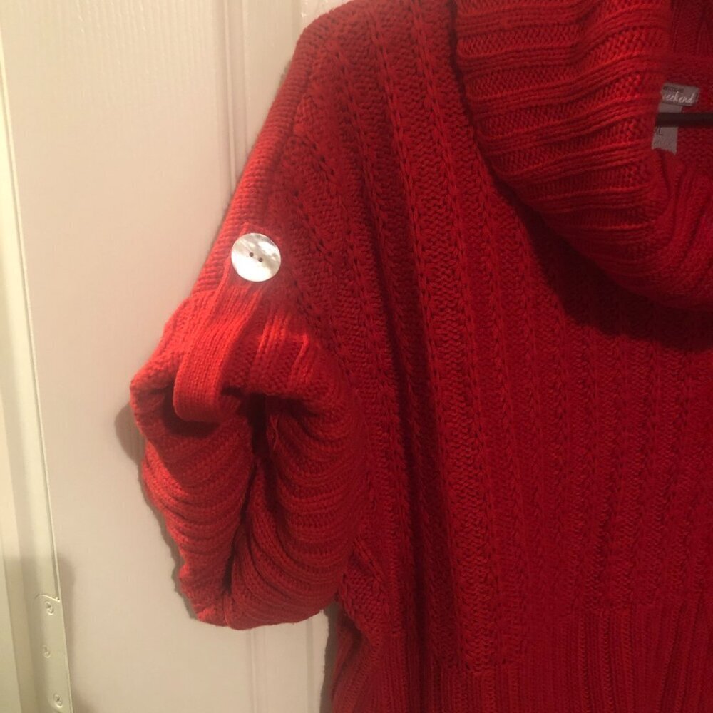 New Directions Weekend red short sleeve cowl neck‎ collar sweater XL - Picture 4 of 4